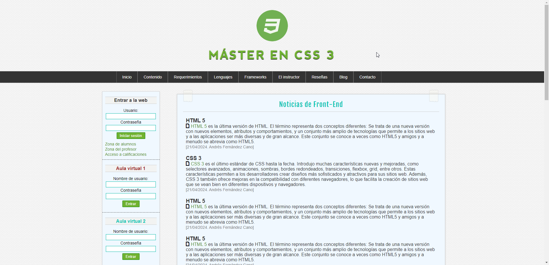 Imagen de plataforma de cursos